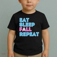 Eat Sleep Fall Repeat Video Game Guys Video Gamer Toddler T-Shirt thumb 2