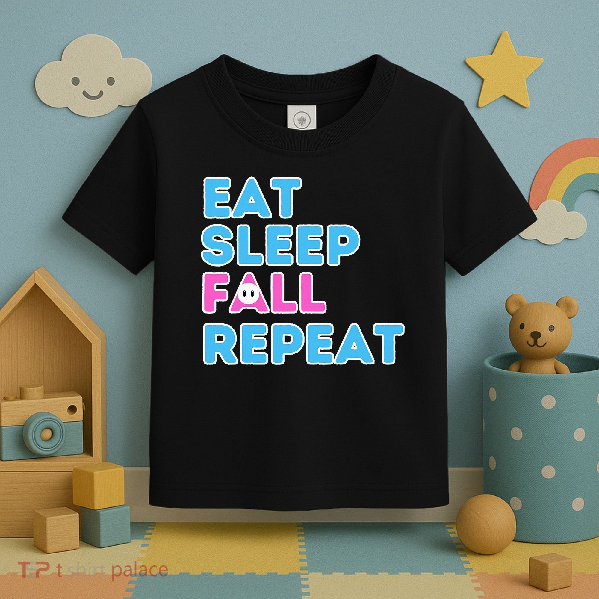 Eat Sleep Fall Repeat Video Game Guys Video Gamer Toddler T-Shirt