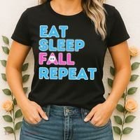 Eat Sleep Fall Repeat Video Game Guys Video Gamer Women's T-Shirt thumb 2