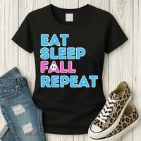 Eat Sleep Fall Repeat Video Game Guys Video Gamer Women's T-Shirt thumb 3