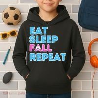 Eat Sleep Fall Repeat Video Game Guys Video Gamer Kids Hoodie thumb 2