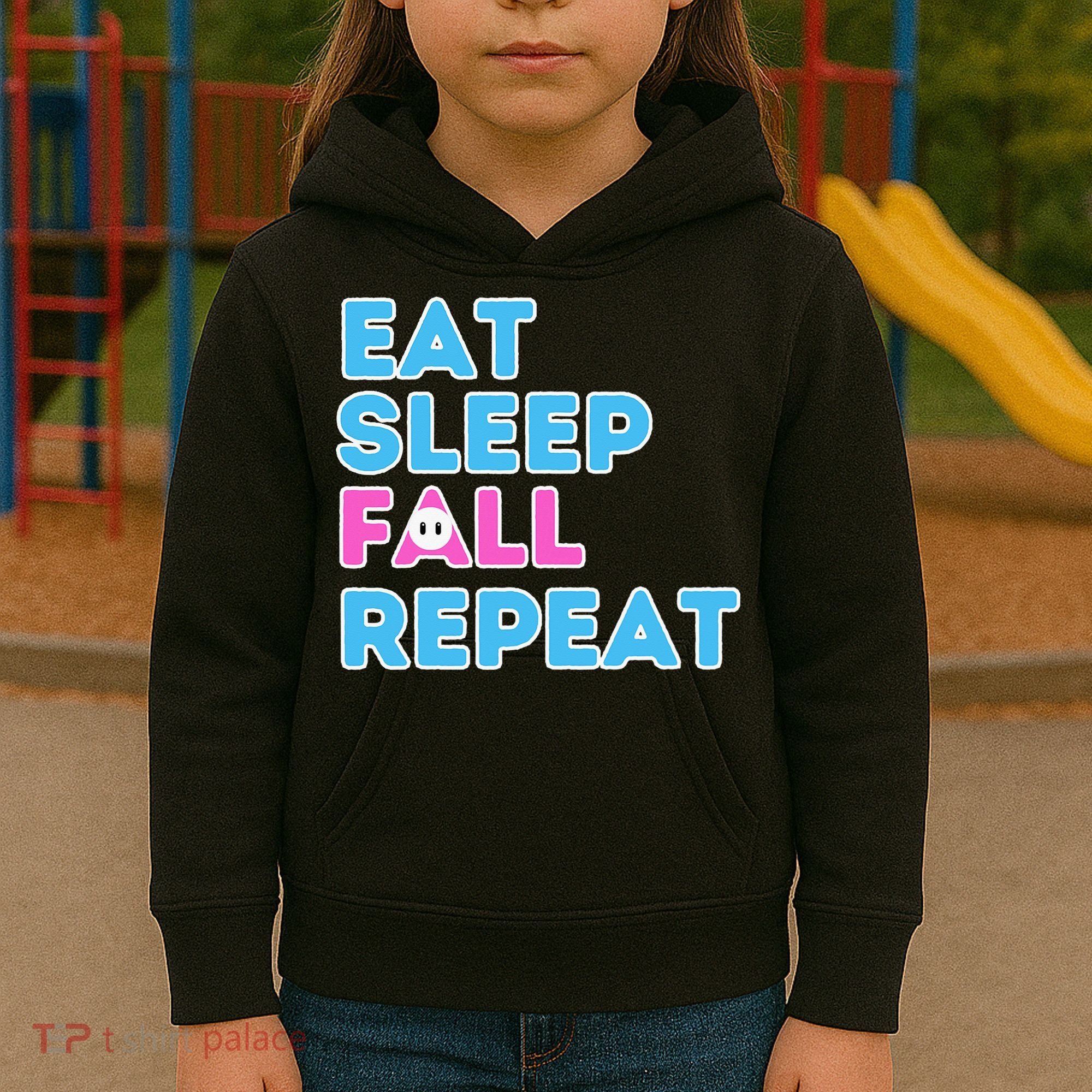 Eat Sleep Fall Repeat Video Game Guys Video Gamer Kids Hoodie