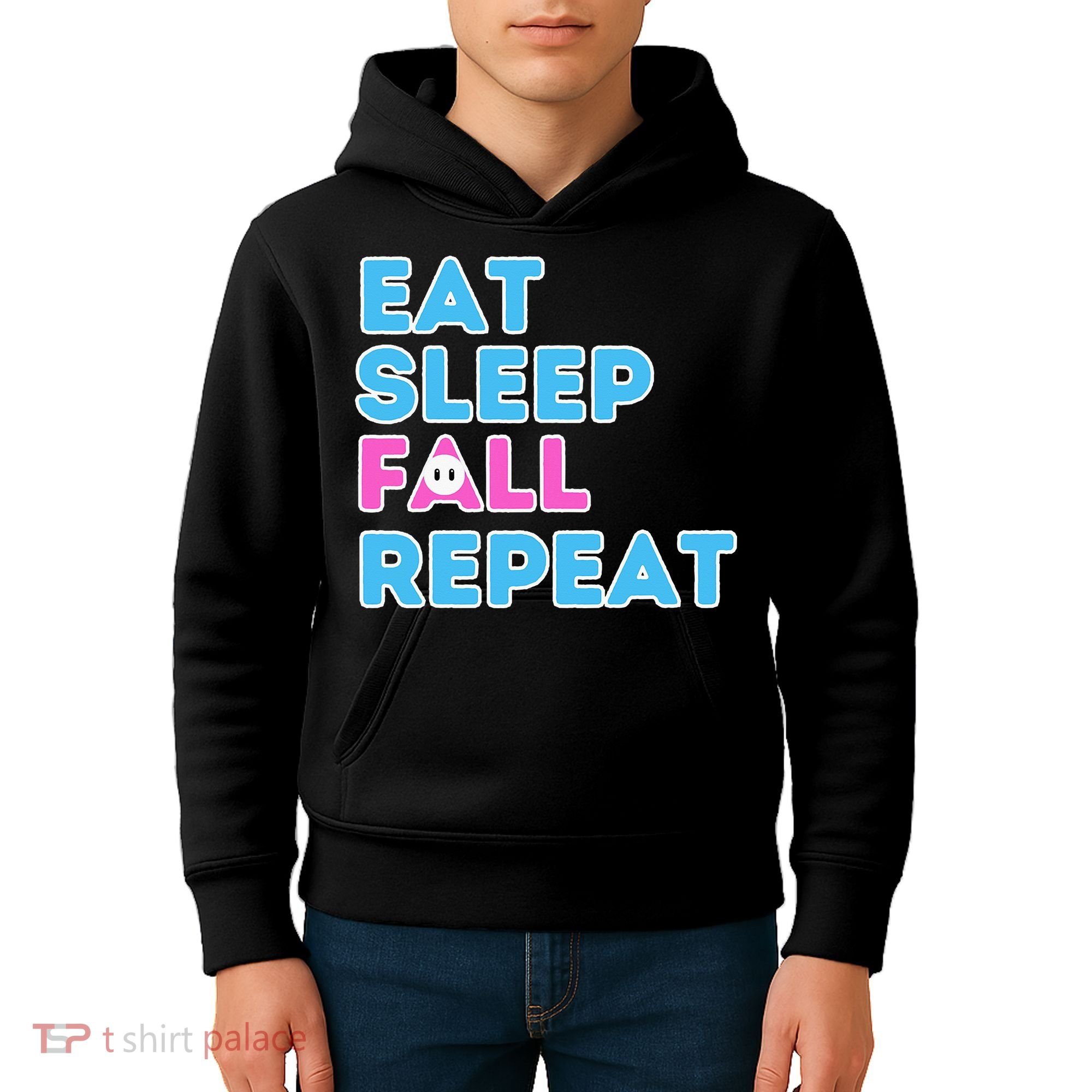 Eat Sleep Fall Repeat Video Game Guys Video Gamer Kids Hoodie