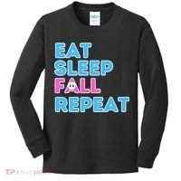 Eat Sleep Fall Repeat Video Game Guys Video Gamer Kids Long Sleeve Shirt thumb 0