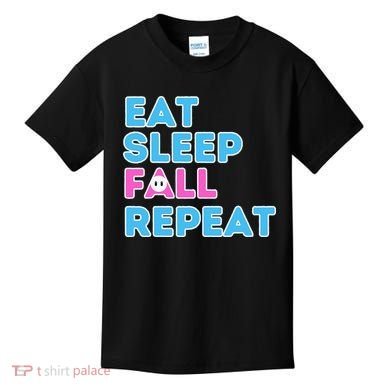 Eat Sleep Fall Repeat Video Game Guys Video Gamer Kids T-Shirt