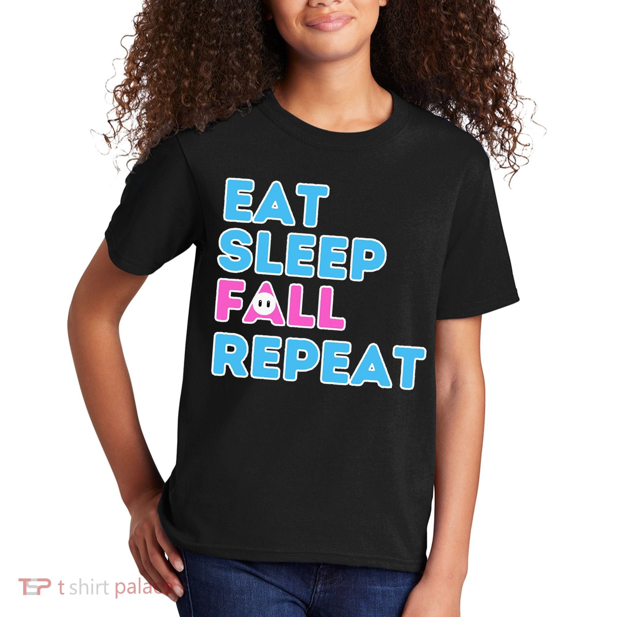 Eat Sleep Fall Repeat Video Game Guys Video Gamer Kids T-Shirt