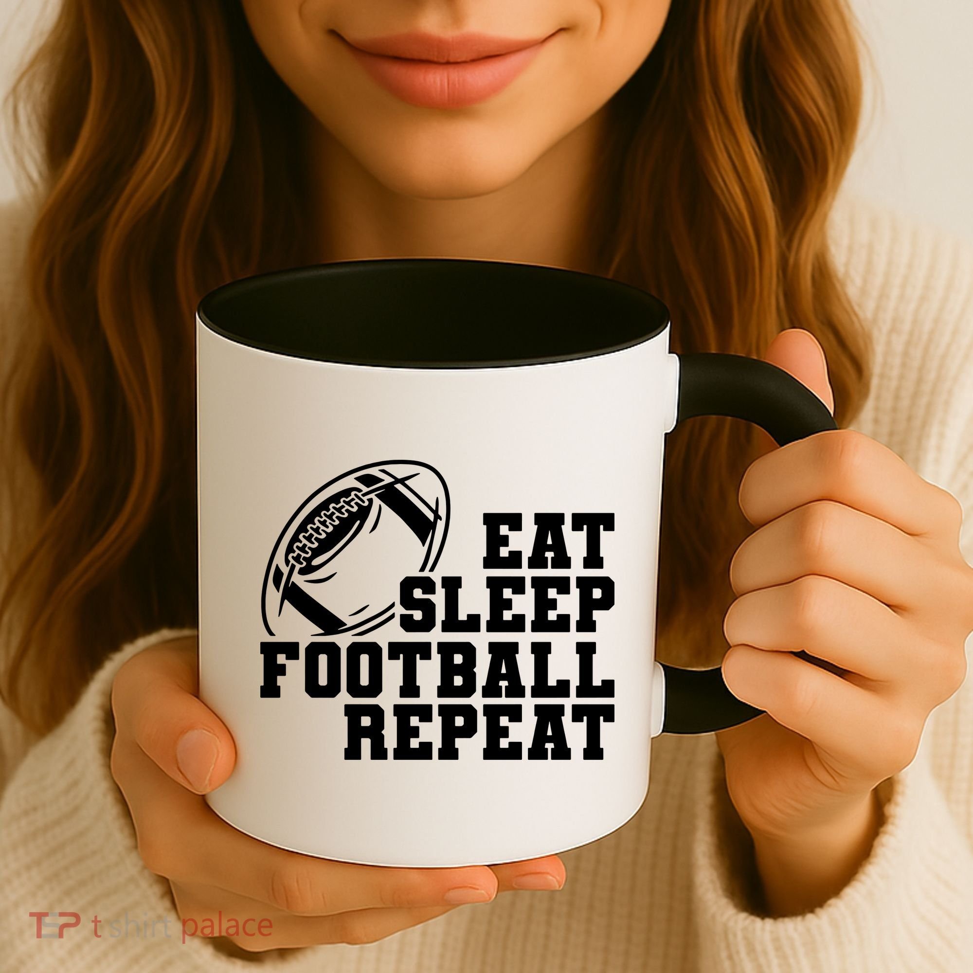 Eat Sleep Football Repeat Coffee Mug
