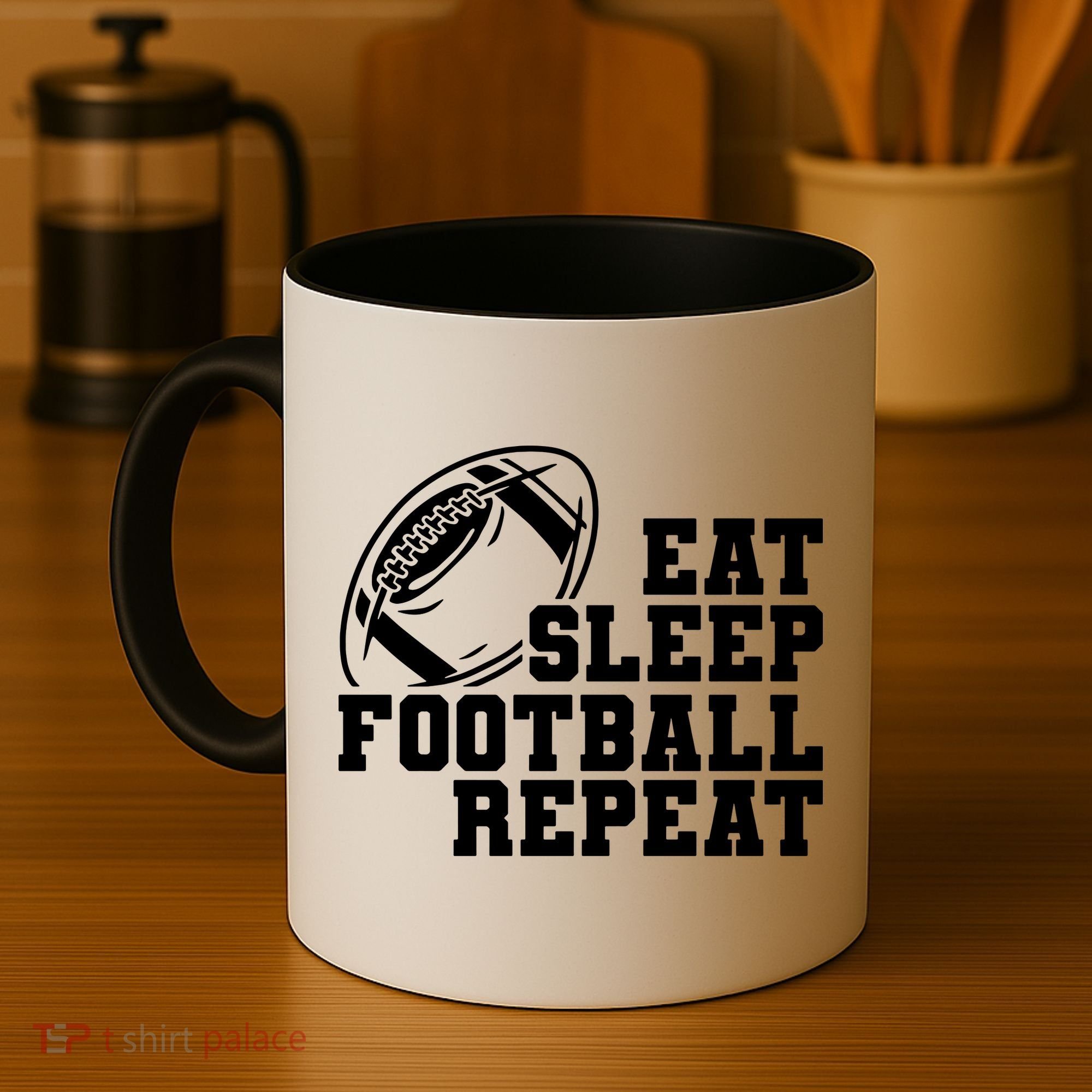 Eat Sleep Football Repeat Coffee Mug