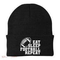 Eat Sleep Football Repeat Beanie thumb 0