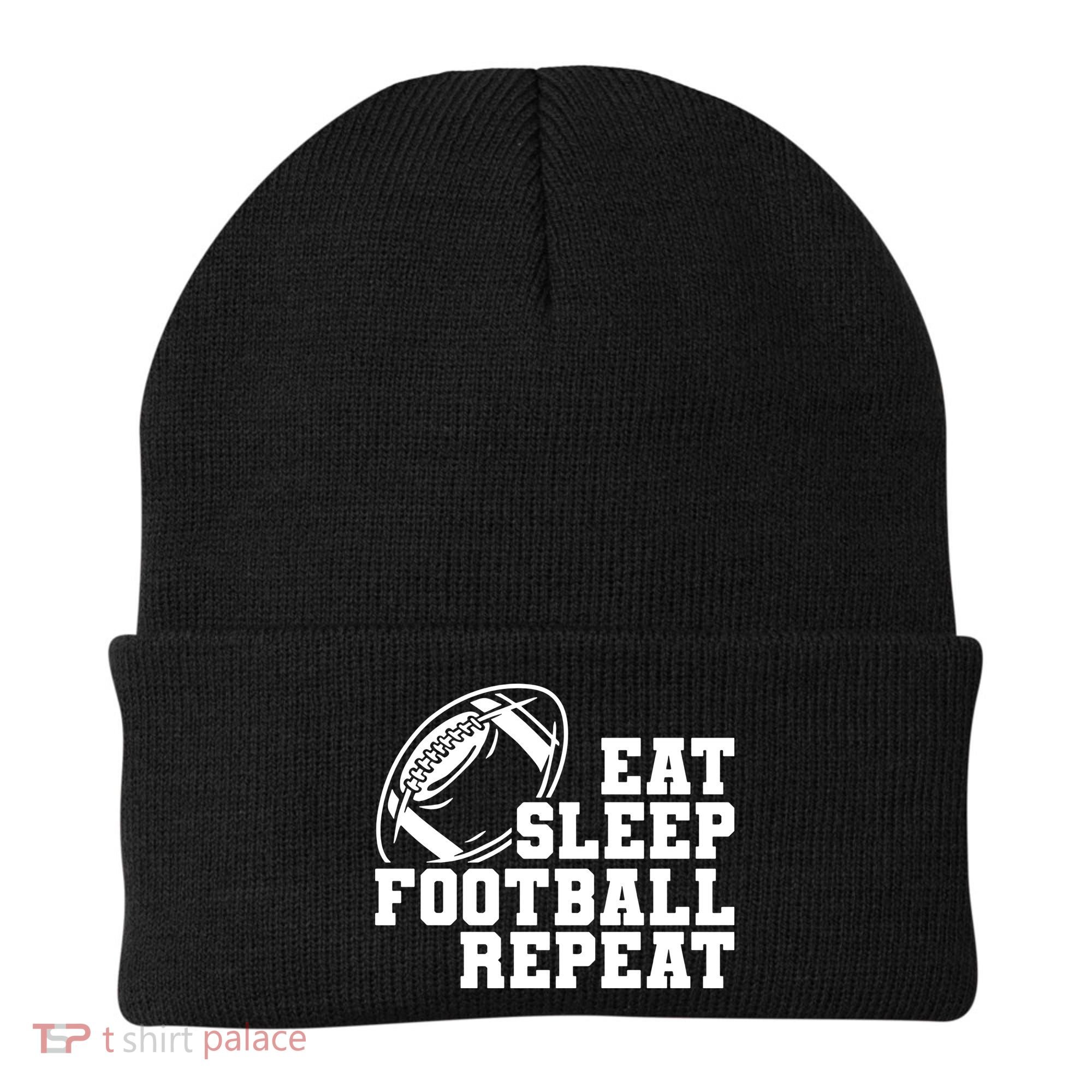 Eat Sleep Football Repeat Beanie