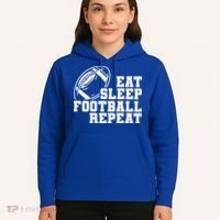 Eat Sleep Football Repeat Hoodie thumb 5