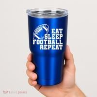 Eat Sleep Football Repeat Tumbler thumb 2