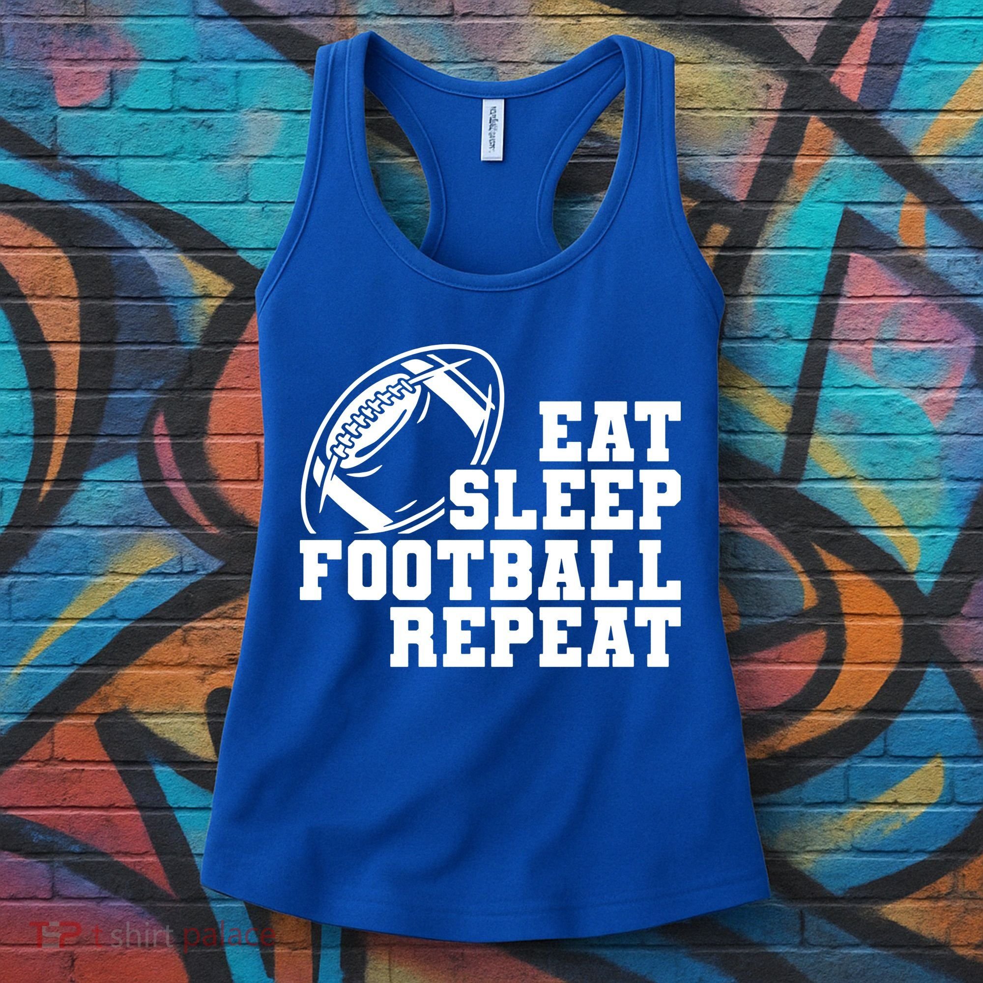 Eat Sleep Football Repeat Women's Tank Top