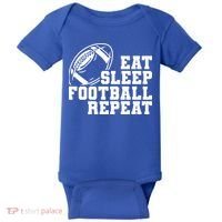 Eat Sleep Football Repeat Baby Bodysuit thumb 0