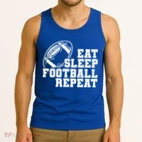 Eat Sleep Football Repeat Tank Top thumb 3