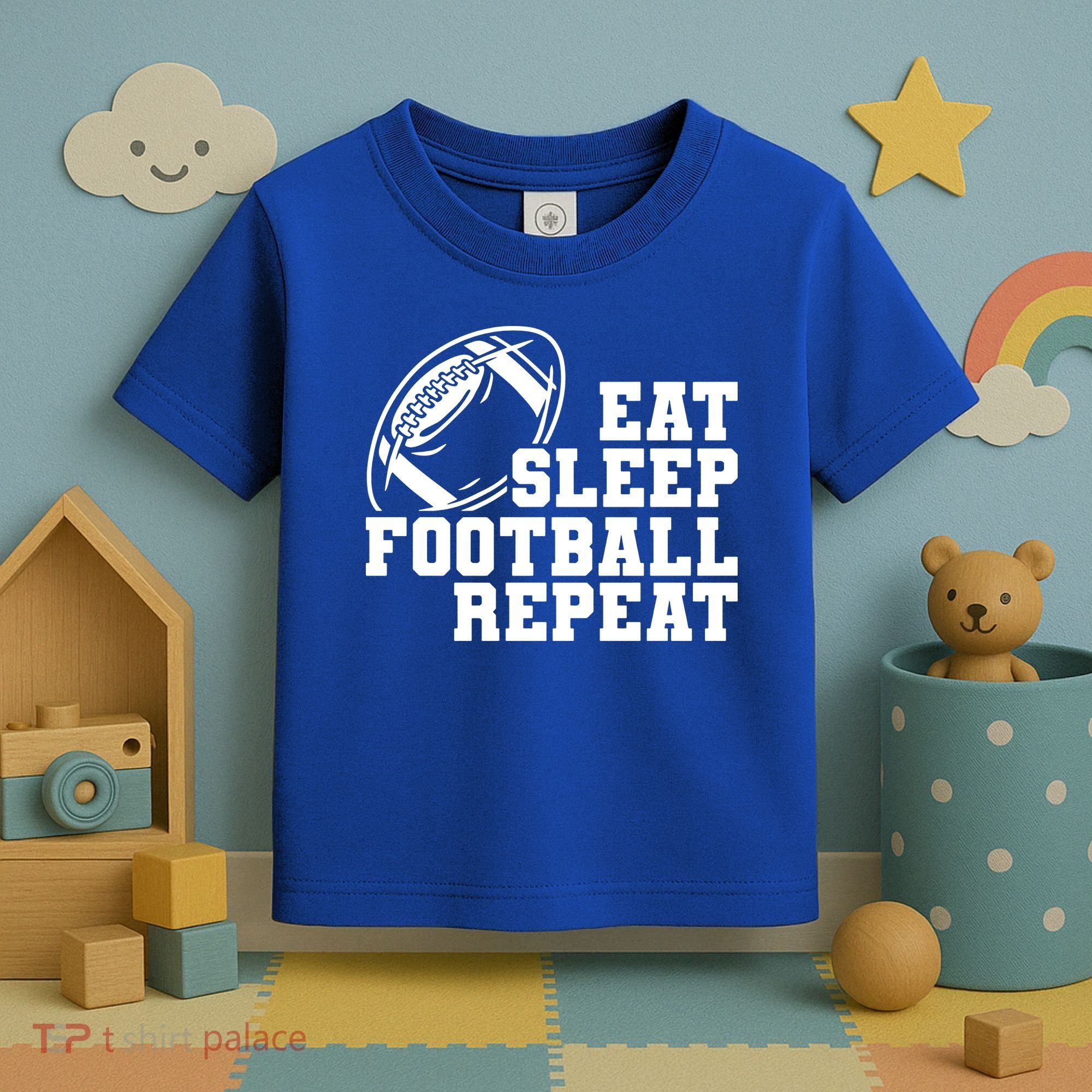 Eat Sleep Football Repeat Toddler T-Shirt