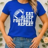 Eat Sleep Football Repeat Women's T-Shirt thumb 2