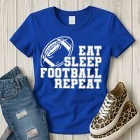 Eat Sleep Football Repeat Women's T-Shirt thumb 3