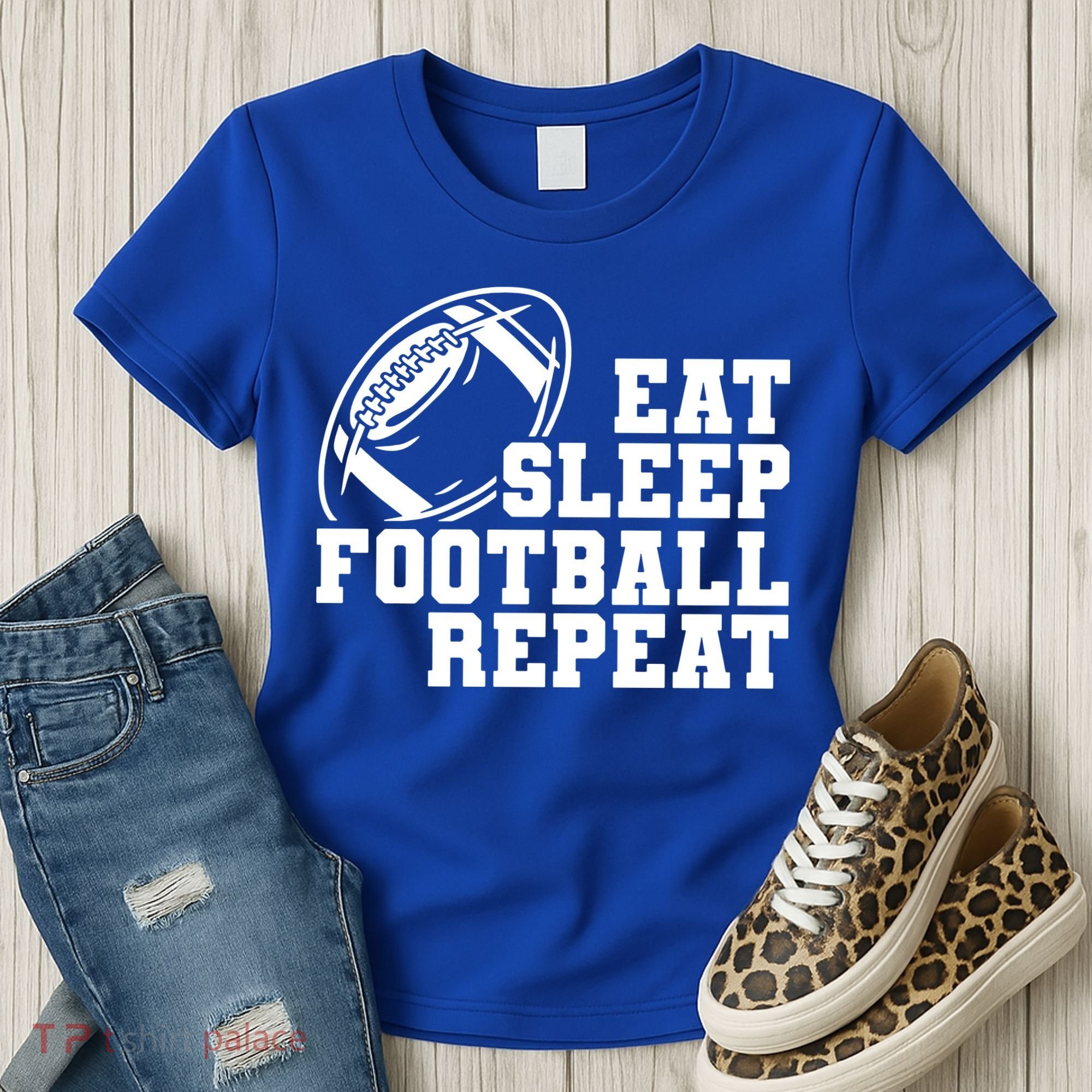 Eat Sleep Football Repeat Women's T-Shirt