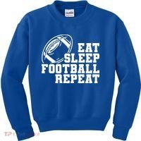 Eat Sleep Football Repeat Kids Sweatshirt thumb 0