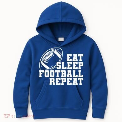 Eat Sleep Football Repeat Kids Hoodie