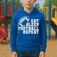 Eat Sleep Football Repeat Kids Hoodie thumb 2