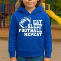 Eat Sleep Football Repeat Kids Hoodie thumb 3