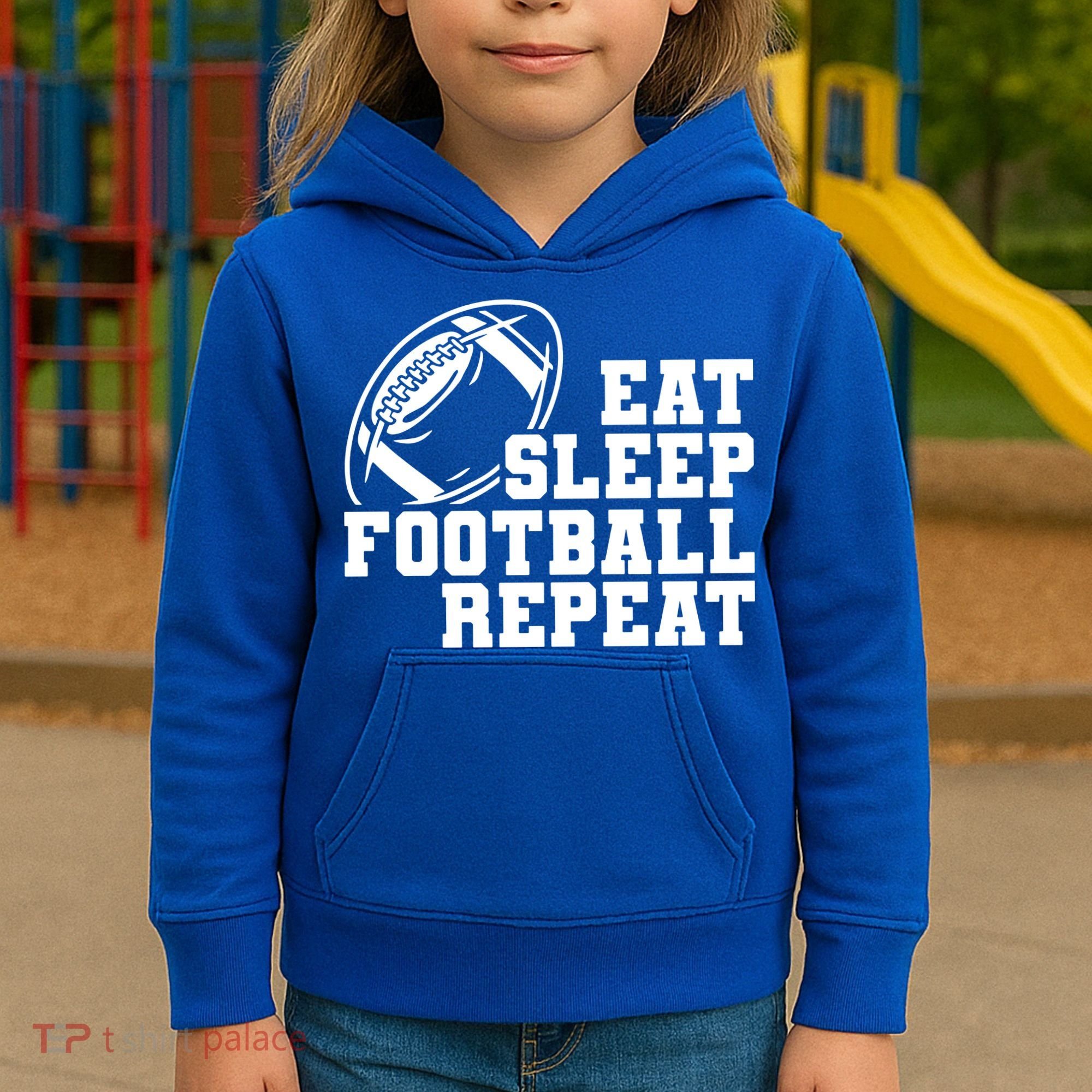 Eat Sleep Football Repeat Kids Hoodie
