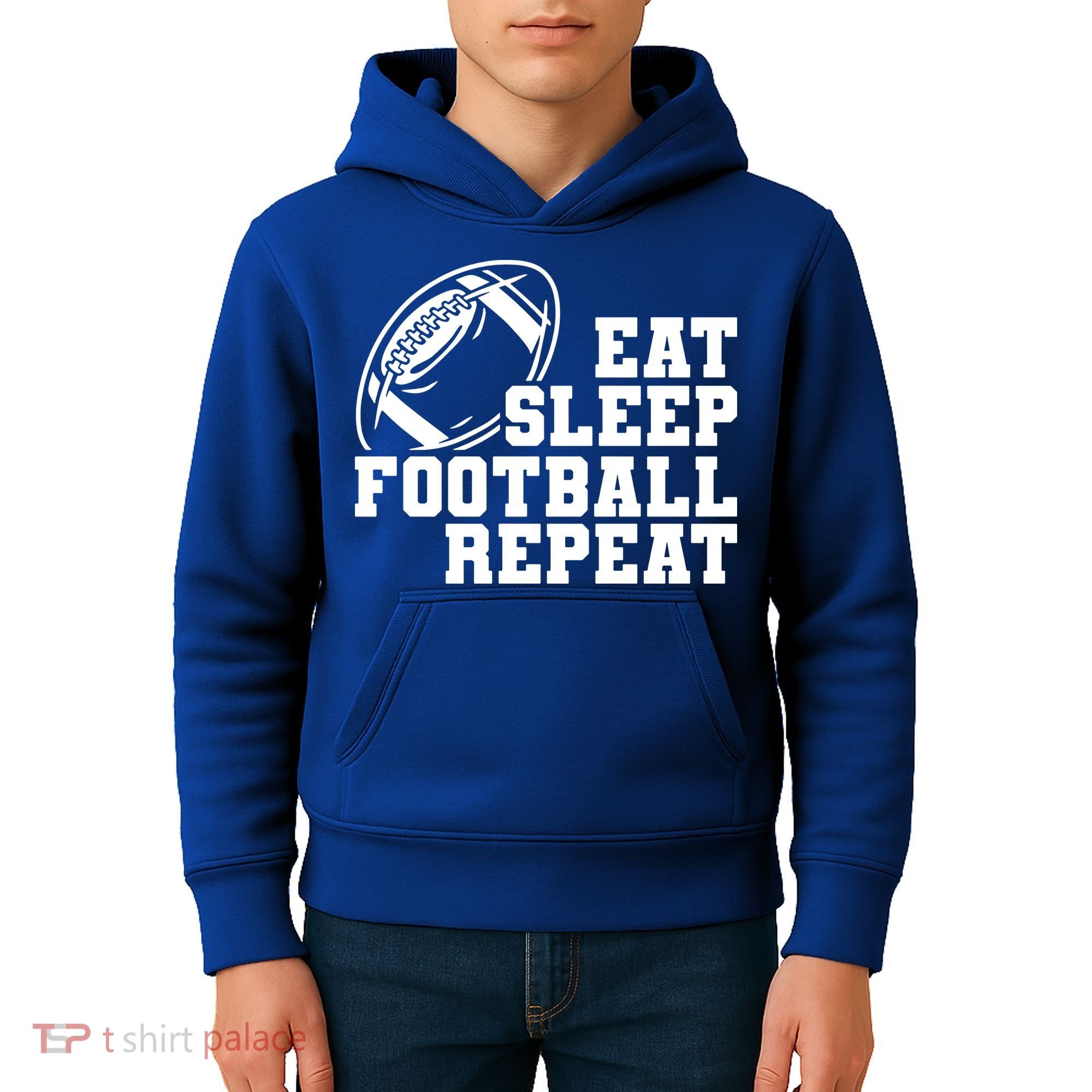 Eat Sleep Football Repeat Kids Hoodie