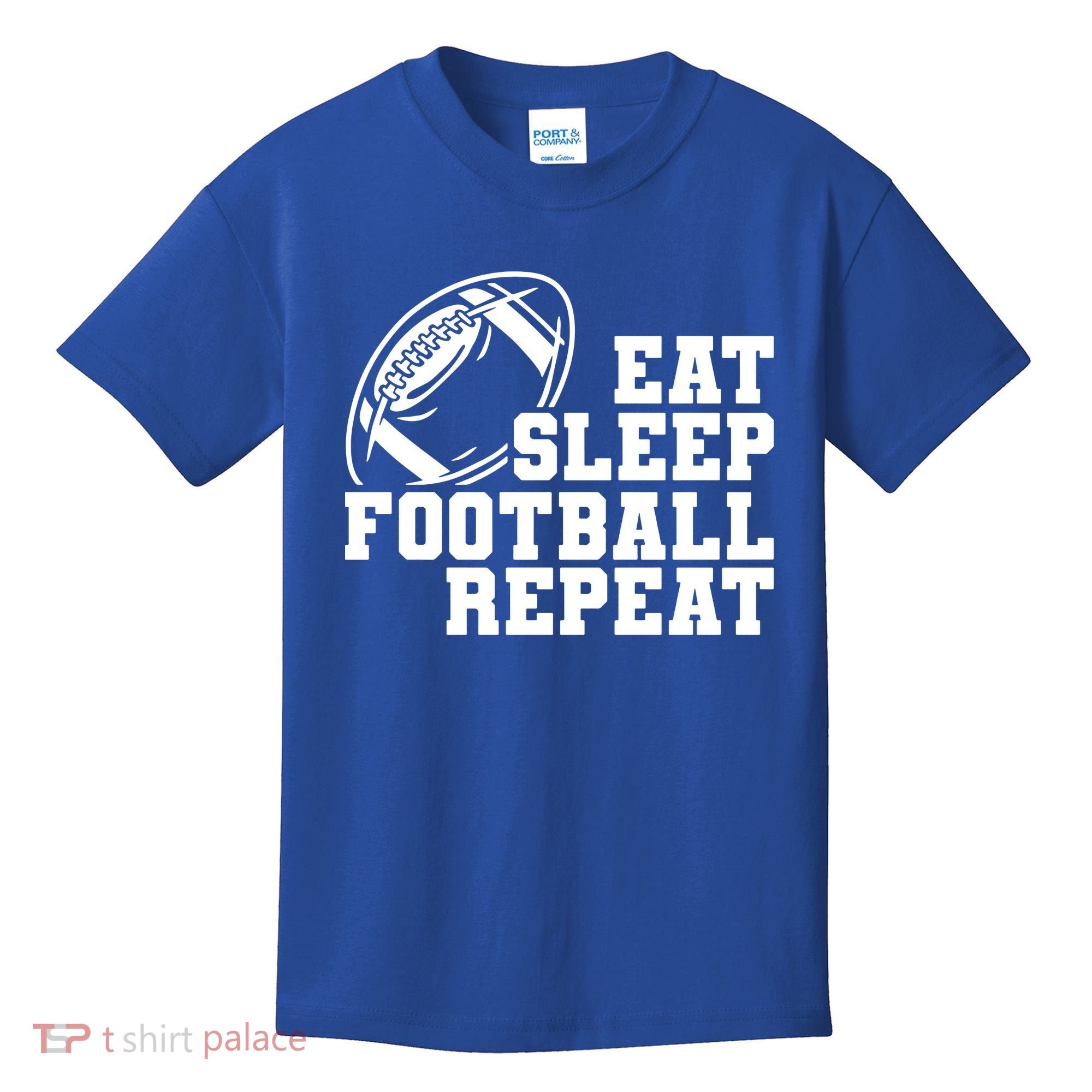 Eat Sleep Football Repeat Kids T-Shirt