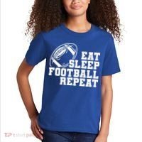 Eat Sleep Football Repeat Kids T-Shirt thumb 2
