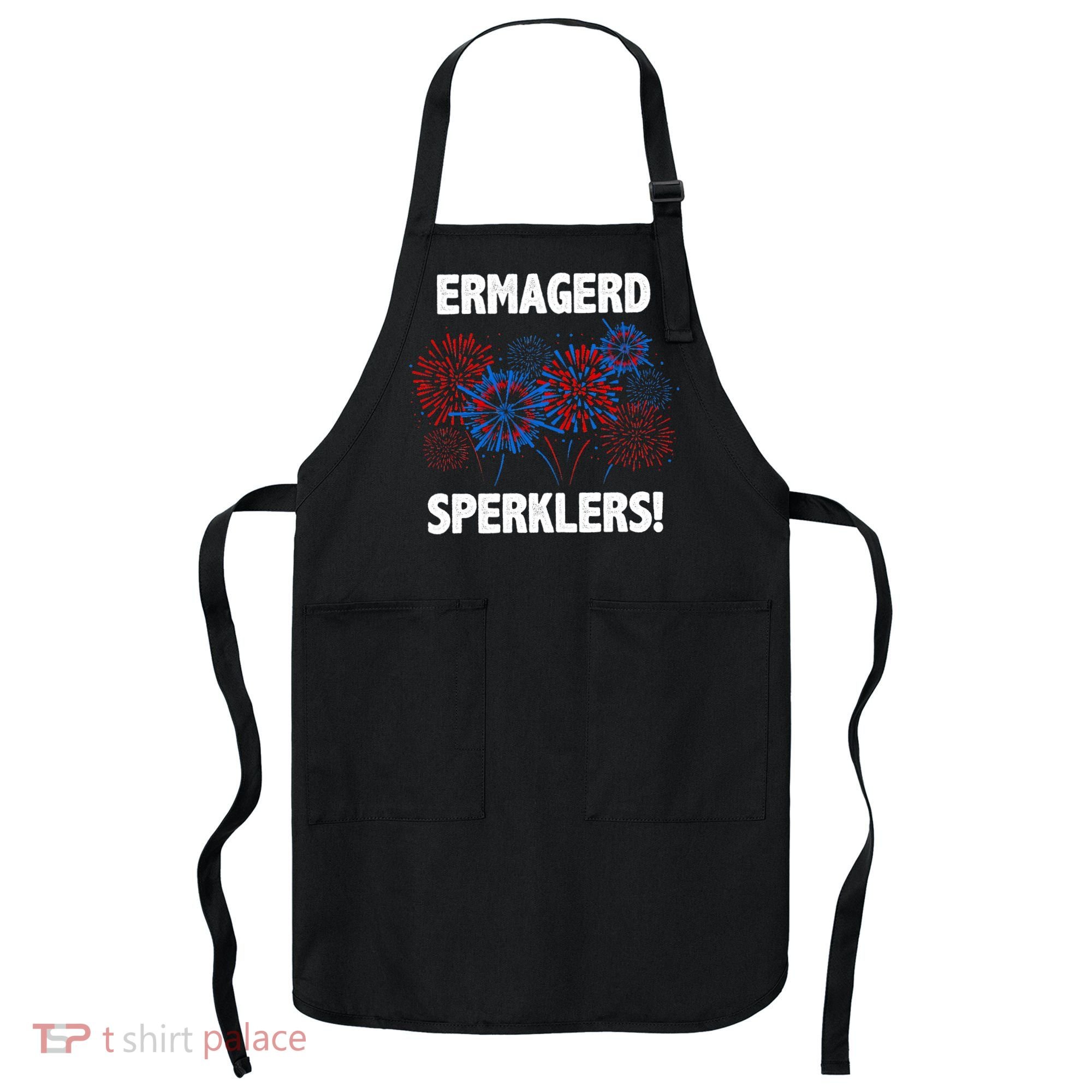 Ermagerd Sperklers Funny 4th Of July Fireworks Apron