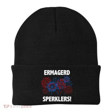 Ermagerd Sperklers Funny 4th Of July Fireworks Beanie
