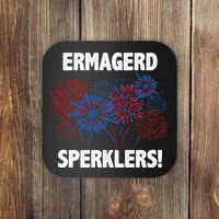 Ermagerd Sperklers Funny 4th Of July Fireworks Coaster thumb 0