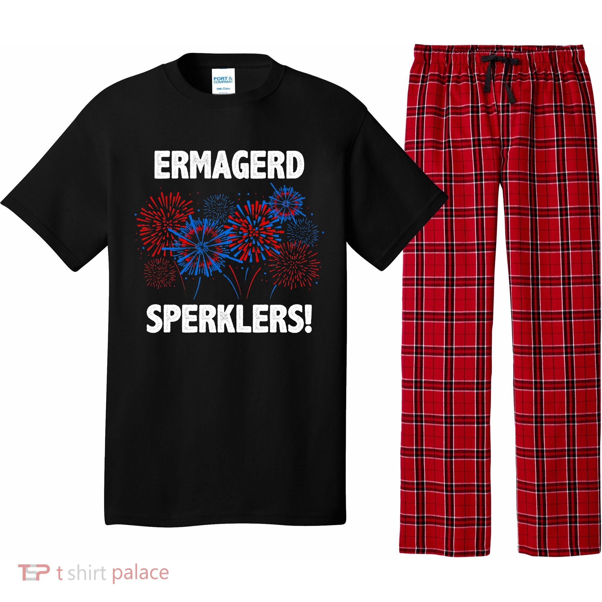 Ermagerd Sperklers Funny 4th Of July Fireworks Pajama Set