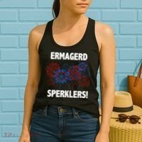 Ermagerd Sperklers Funny 4th Of July Fireworks Women's Tank Top thumb 2