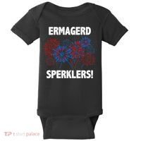 Ermagerd Sperklers Funny 4th Of July Fireworks Baby Bodysuit thumb 0