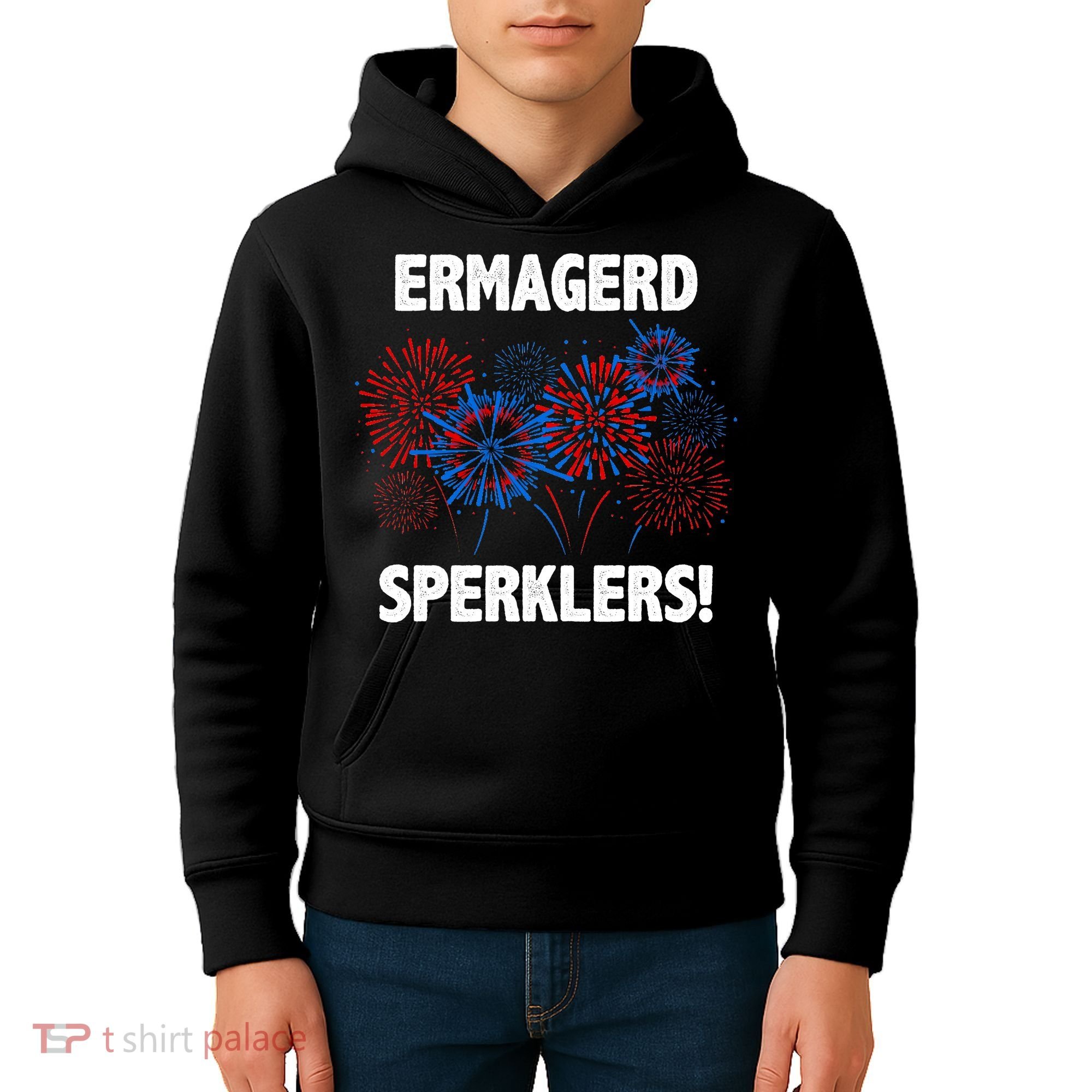 Ermagerd Sperklers Funny 4th Of July Fireworks Kids Hoodie