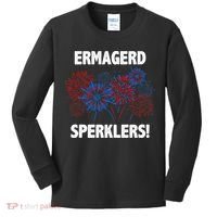 Ermagerd Sperklers Funny 4th Of July Fireworks Kids Long Sleeve Shirt thumb 0
