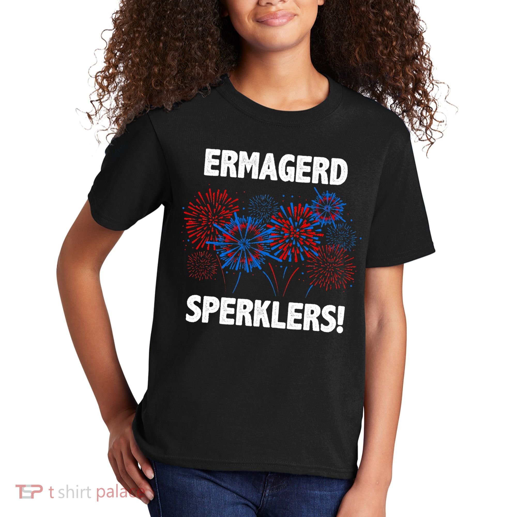 Ermagerd Sperklers Funny 4th Of July Fireworks Kids T-Shirt