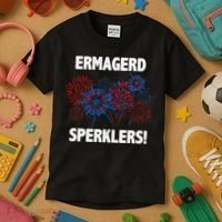 Ermagerd Sperklers Funny 4th Of July Fireworks Kids T-Shirt thumb 3