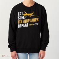 Eat Sleep Fix Airplanes Repeat Aircraft Mechanic Women's Sweatshirt thumb 0