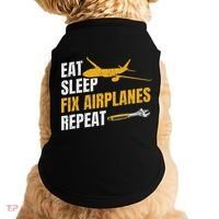 Eat Sleep Fix Airplanes Repeat Aircraft Mechanic Doggie Tank thumb 0