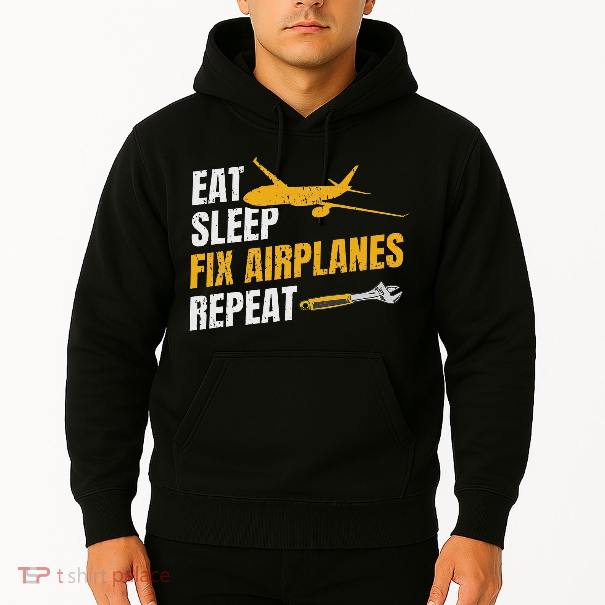 Eat Sleep Fix Airplanes Repeat Aircraft Mechanic Hoodie