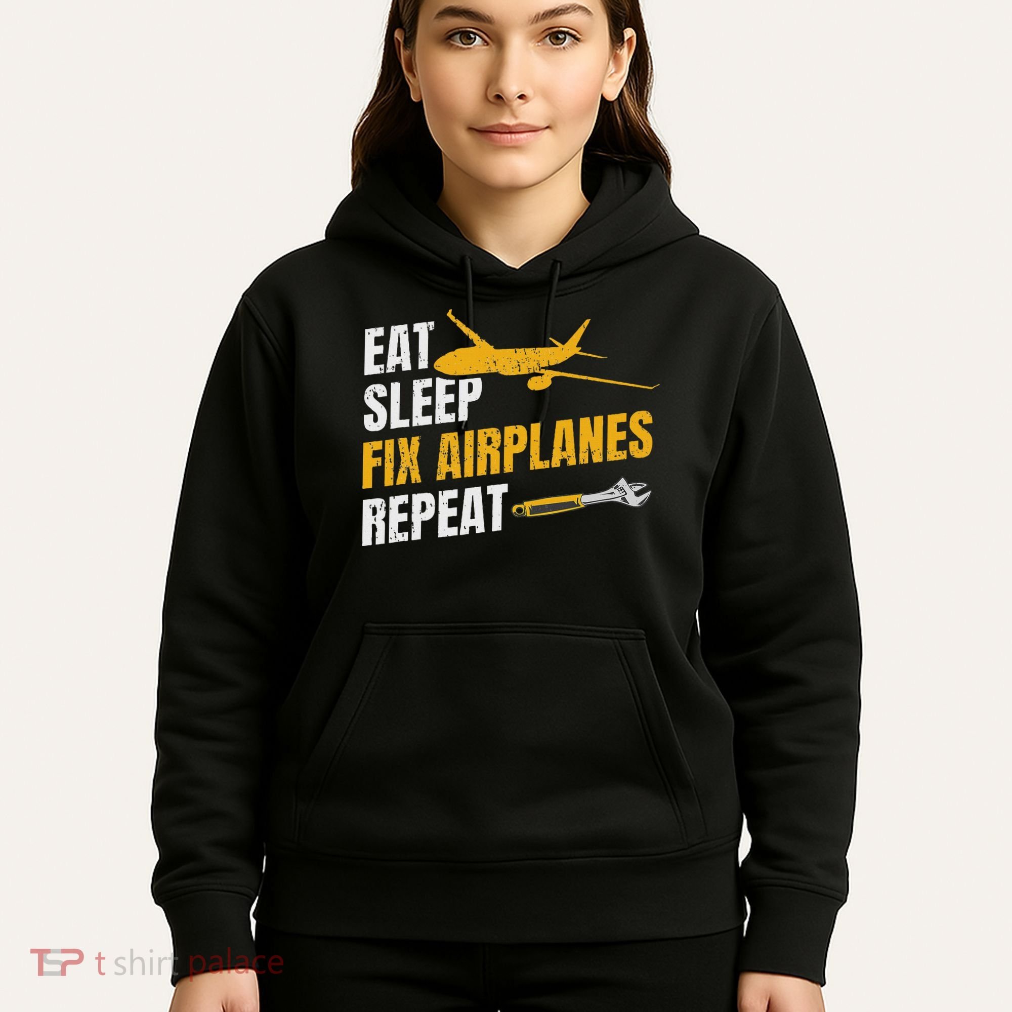 Eat Sleep Fix Airplanes Repeat Aircraft Mechanic Hoodie