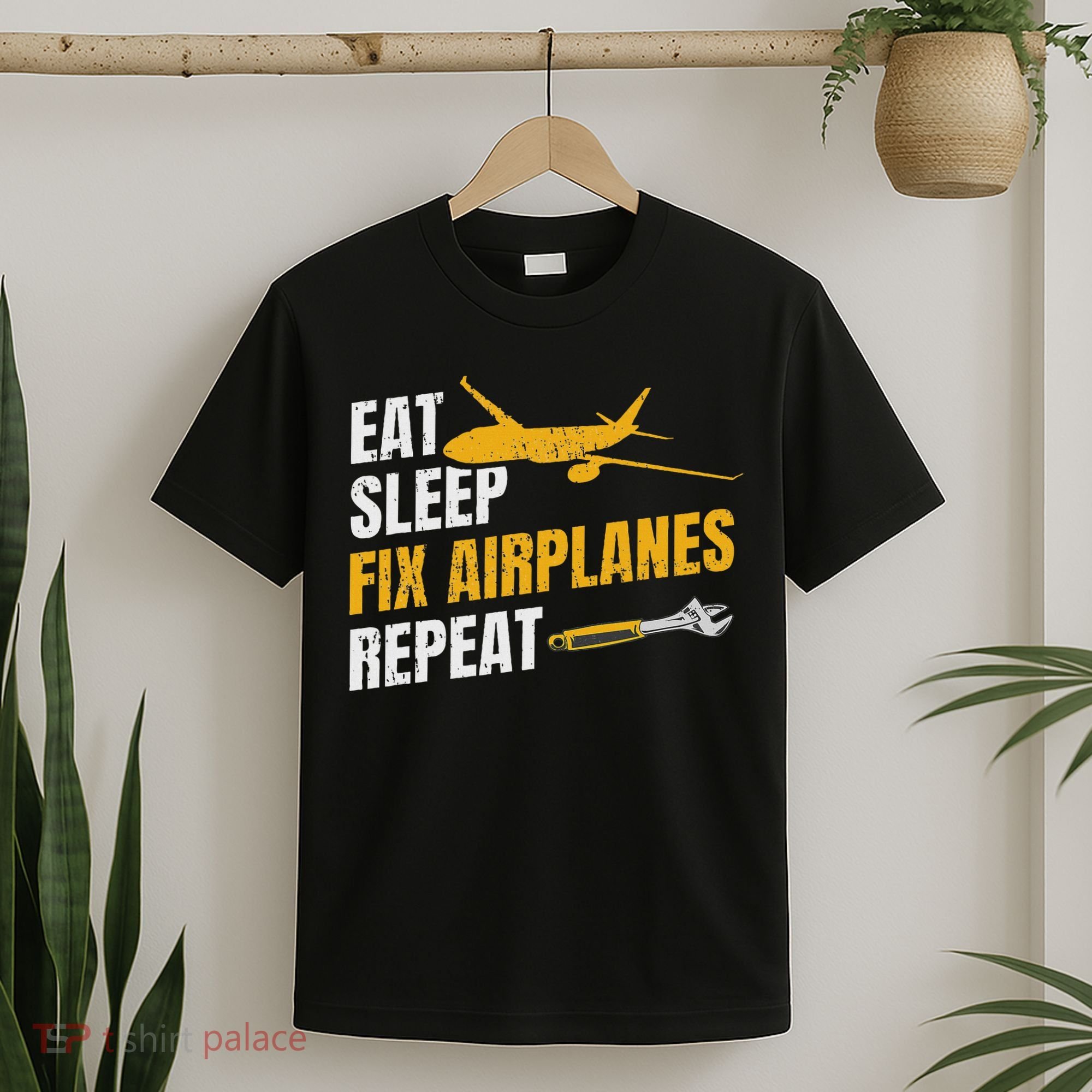 Eat Sleep Fix Airplanes Repeat Aircraft Mechanic T-Shirt