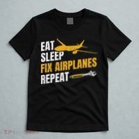 Eat Sleep Fix Airplanes Repeat Aircraft Mechanic T-Shirt thumb 5