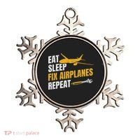 Eat Sleep Fix Airplanes Repeat Aircraft Mechanic Ornament thumb 0