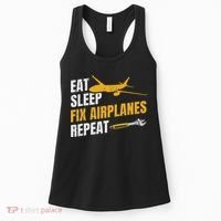 Eat Sleep Fix Airplanes Repeat Aircraft Mechanic Women's Tank Top thumb 0