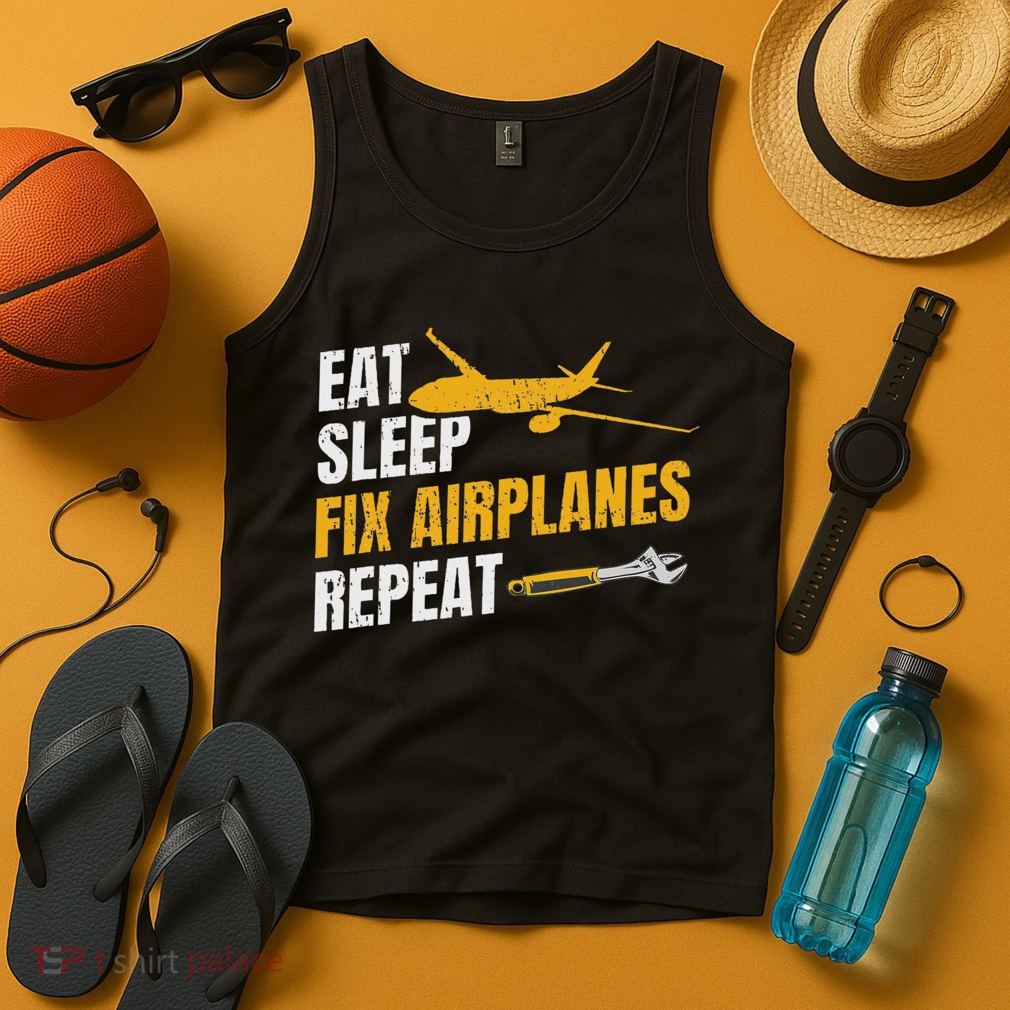 Eat Sleep Fix Airplanes Repeat Aircraft Mechanic Tank Top